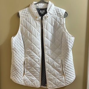White puffer vest
